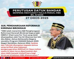 PERUTUSAN DATUK BANDAR SEMPENA MESYUARAT MAJLIS PENUH, MBS BIL 8/2025