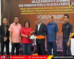 PROGRAM TANGGUNGJAWAB SOSIAL KORPORAT (CSR) MBS BAGI PEMBERIAN PERALATAN GERGAJI RANTAI (CHAINSAW) KEPADA BOMBA, JPKK, KRT DAN NGO UNTUK PASCA PENGURUSAN BENCANA MBS