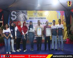 LORONG SENI SEREMBAN TERIMA ANUGERAH LORONG SENI TERPANJANG DI MALAYSIA OLEH MBOR