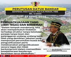 INTIPATI PERUTUSAN YBHG. DATUK BANDAR SEMASA MESYUARAT MAJLIS PENUH BIL.4/2026