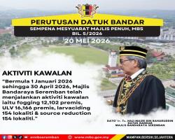 INTIPATI UCAPAN PERUTUSAN DATUK BANDAR, MAJLIS BANDARAYA SEREMBAN SEMASA MESYUARAT MAJLIS PENUH BIL.5/2026