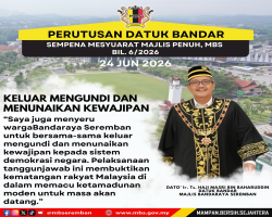 INTIPATI UCAPAN PERUTUSAN DATUK BANDAR, MAJLIS BANDARAYA SEREMBAN SEMASA MESYUARAT MAJLIS PENUH BIL.6/2026