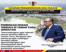 INTIPATI UCAPAN PENANGGUHAN AHLI MAJLIS, MAJLIS BANDARAYA SEREMBAN SEMASA MESYUARAT MAJLIS PENUH BIL.6/2026