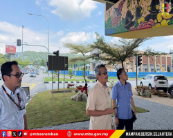 DATUK BANDAR TURUN TINJAU KERJA-KERJA NAIKTARAF LANDSKAP (LUKISAN MURAL) SERTA KERJA-KERJA BERKAITAN DI FLYOVER LINGKARAN TENGAH SEREMBAN