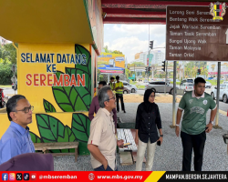 DATUK BANDAR TURUN TINJAU KERJA-KERJA NAIKTARAF LANDSKAP (LUKISAN MURAL) SERTA KERJA-KERJA BERKAITAN DI FLYOVER LINGKARAN TENGAH SEREMBAN