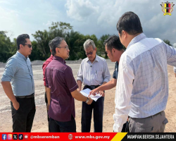 DATUK BANDAR SEREMBAN TURUN TINJAU PROJEK PEMBINAAN JALAN ALTERNATIF DI SENAWANG
